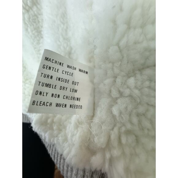 Vintage OUTDOOR EXCHANGE Wool Blend Sherpa Lined Cardigan Sweater Jacket Large - Picture 9 of 13